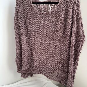 Free People Chunky Knit Sweater in Dusty Pink